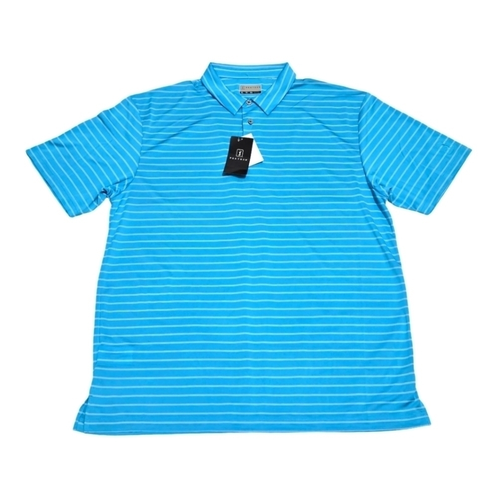 PGA Tour Blue Stripes Golf Polo Shirts